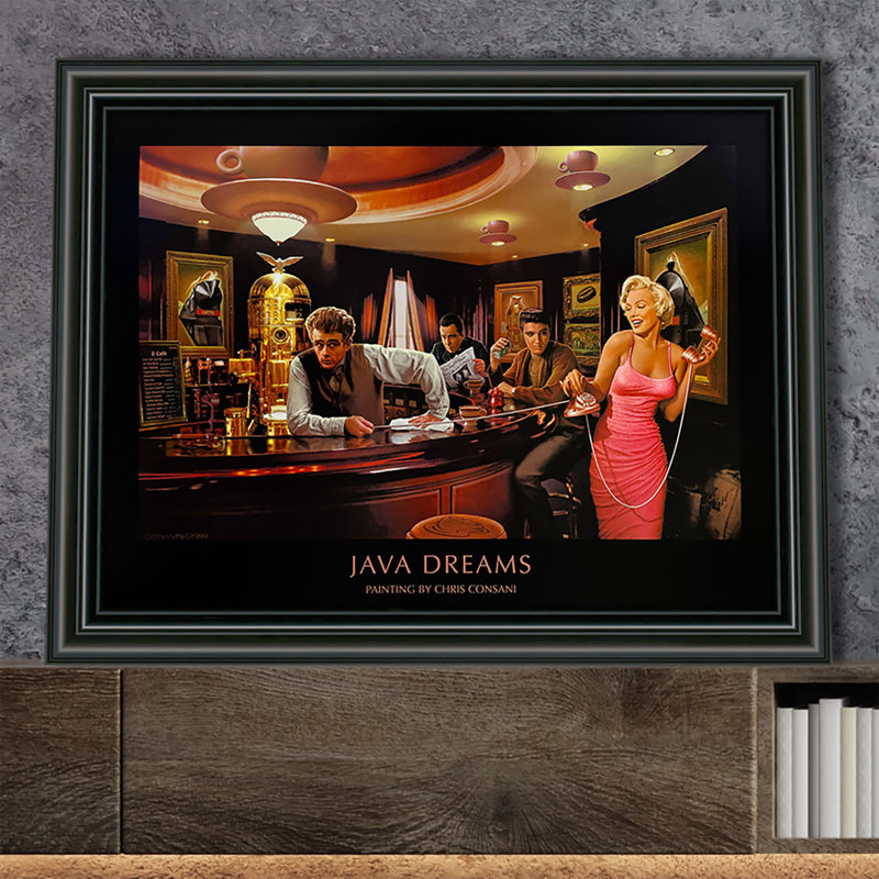 Wandbild James Dean & Marilyn Monroe - Vintage Hollywood Stars In Goldrahmen